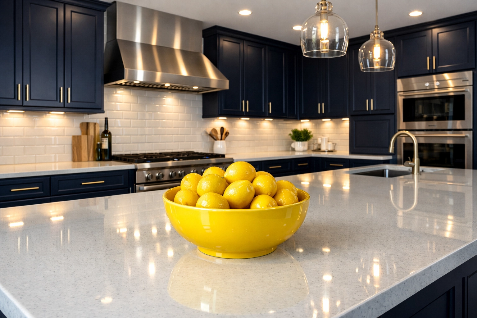 A spotless luxury kitchen showcasing the results of professional bi-weekly house cleaning in Maynard.