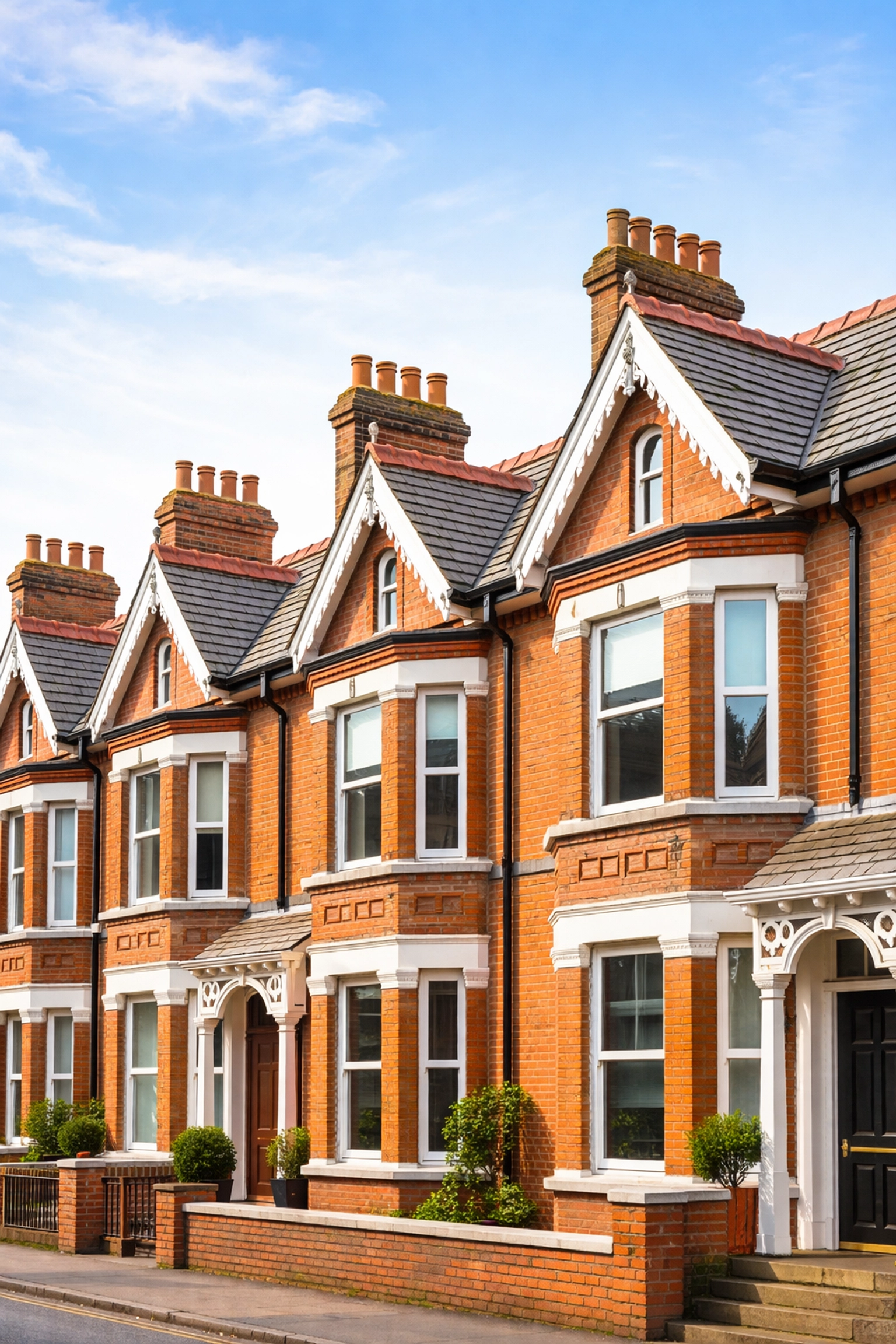Victorian red-brick Belfast house with traditional clay ridge tiles and period roof features