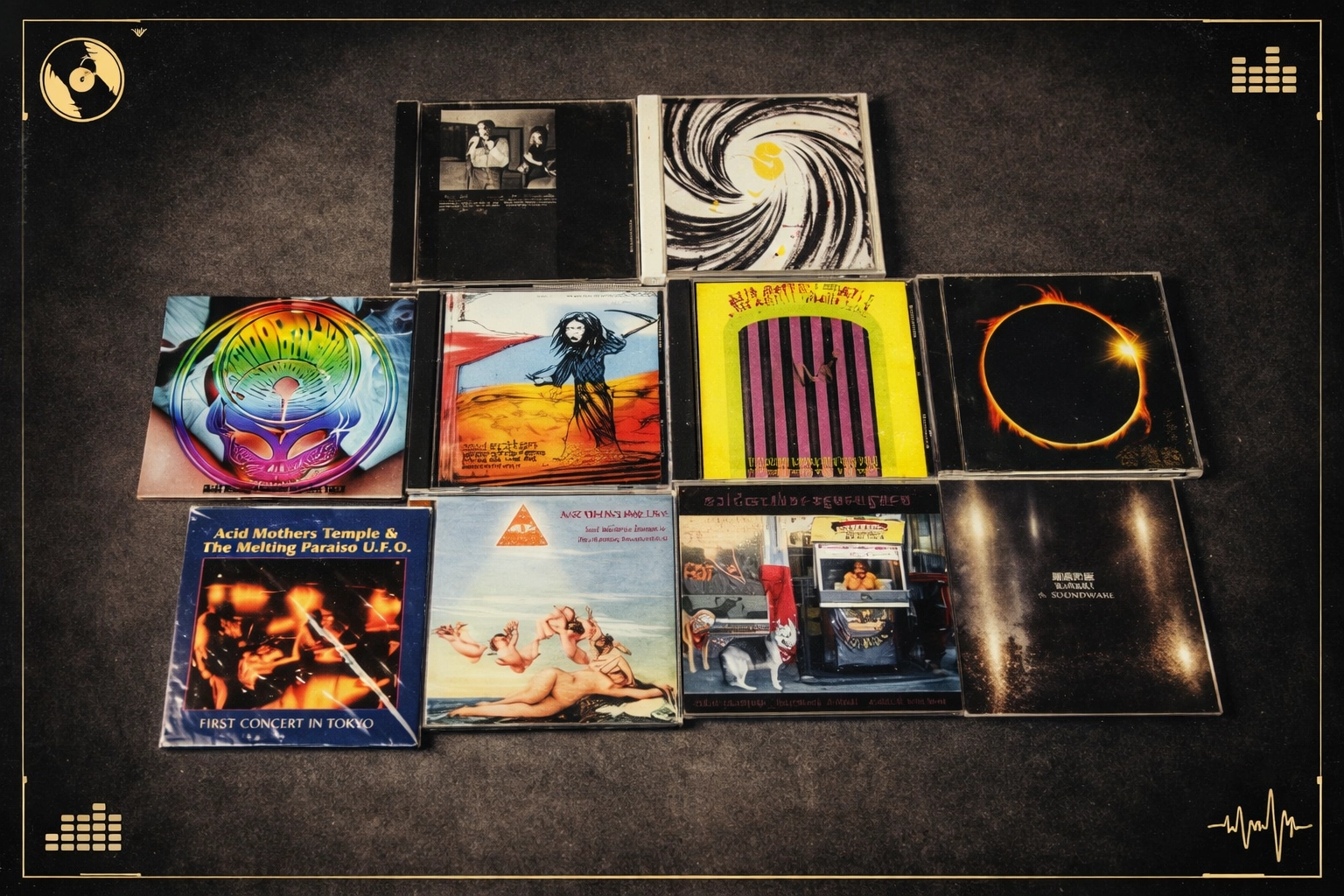 Rare psychedelic rock CDs from a specialty collection in a Columbus Ohio online auction.