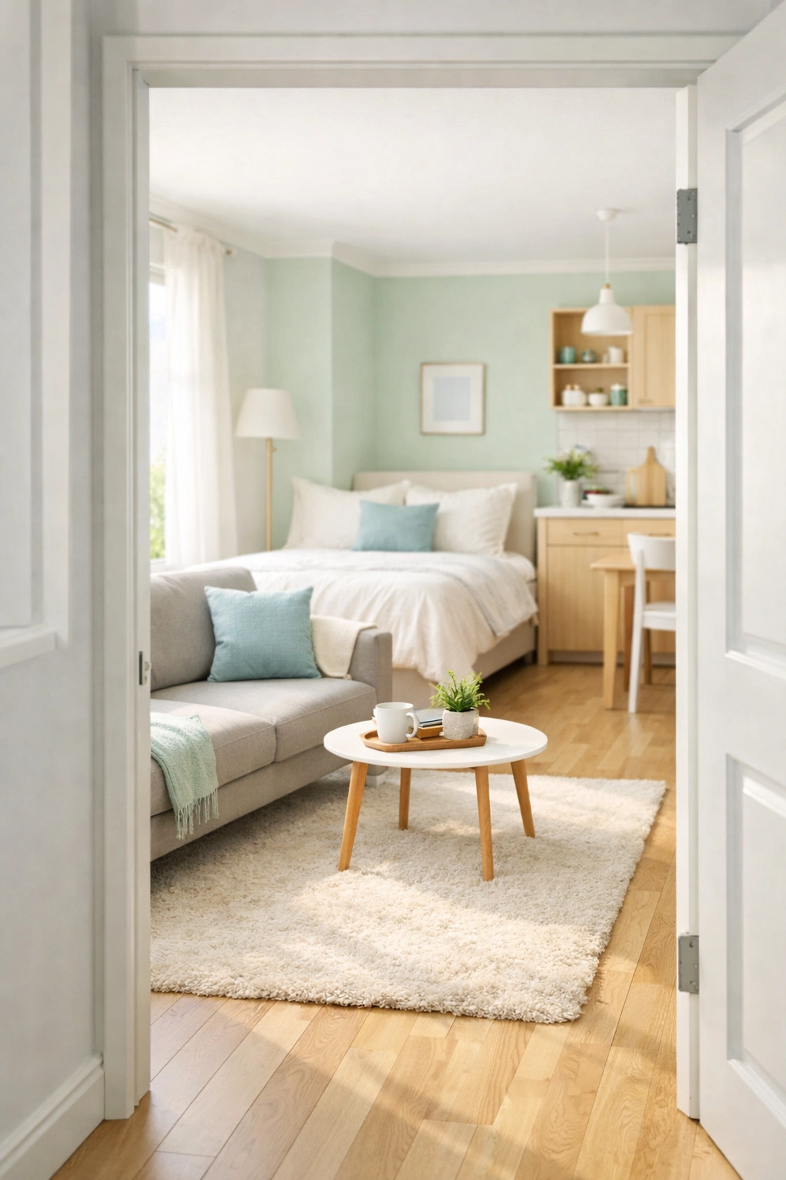 Impeccably clean studio apartment prepared with professional move-in move-out services in Waterloo IA.