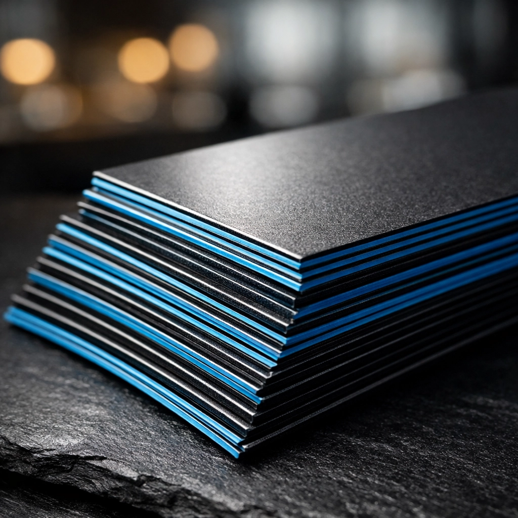 Stack of premium matte finish business cards for professional networking and brand growth.
