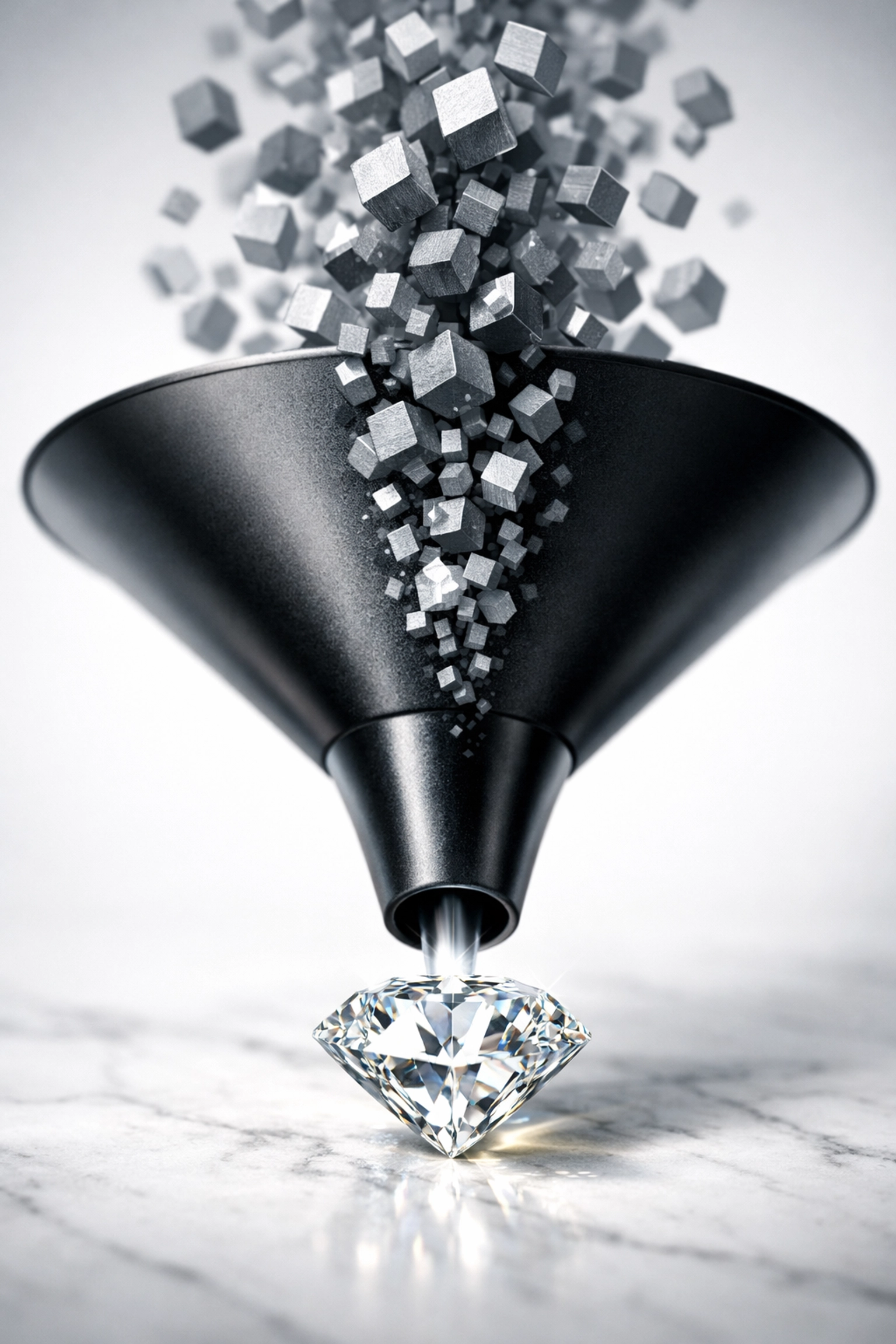 A marketing funnel converting raw lead data into high-value B2B sales prospects and conversions.