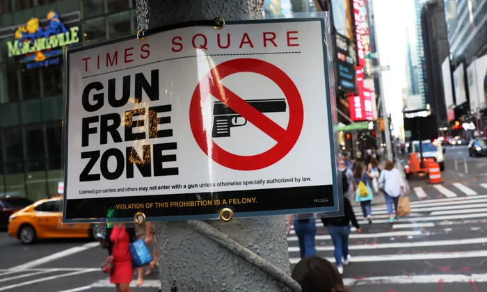 Times Square Gun Free Zone Sign