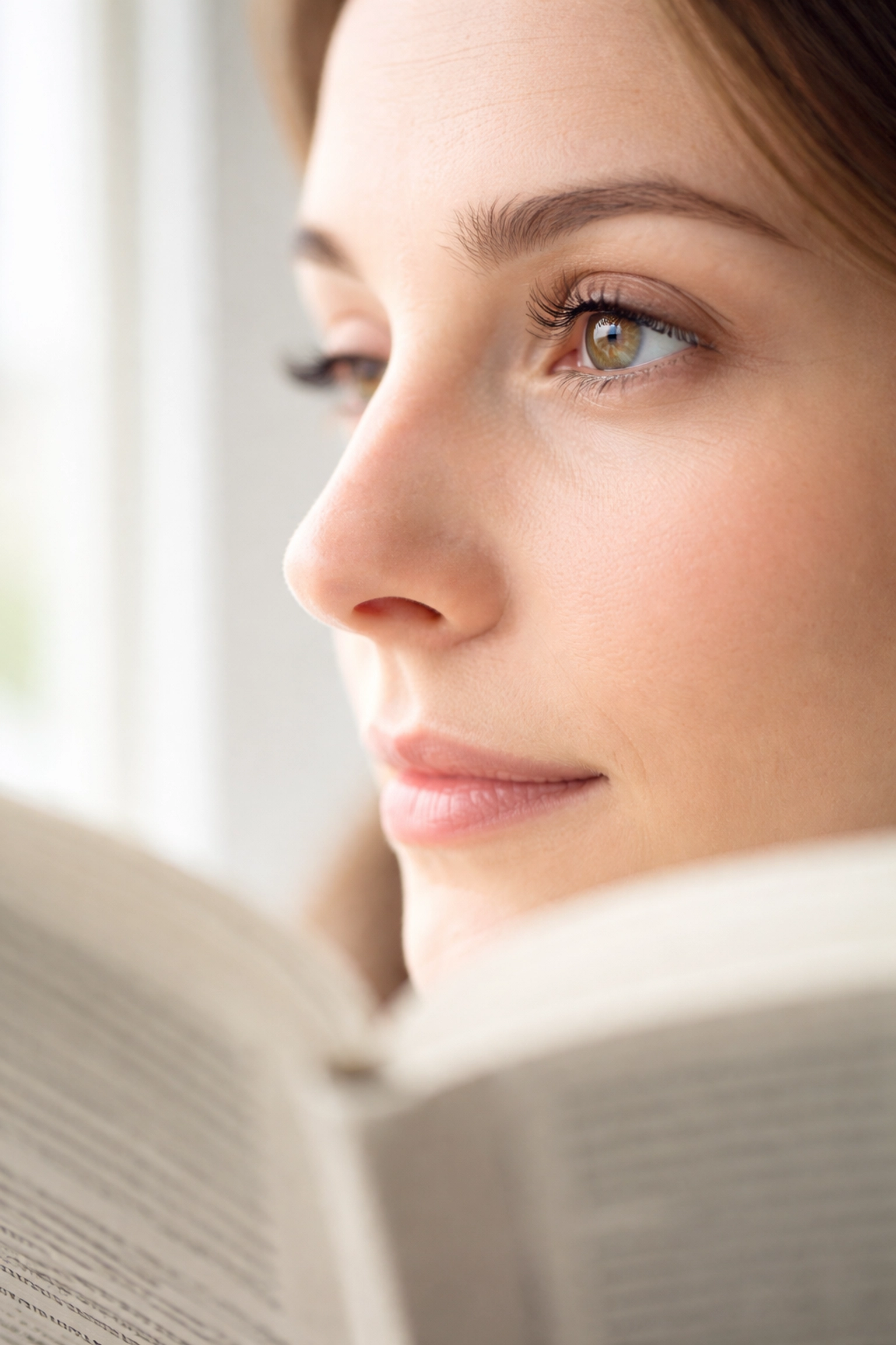 Close-up of one eye focused on distance and the other on reading, depicting monovision vision challenges after surgery.