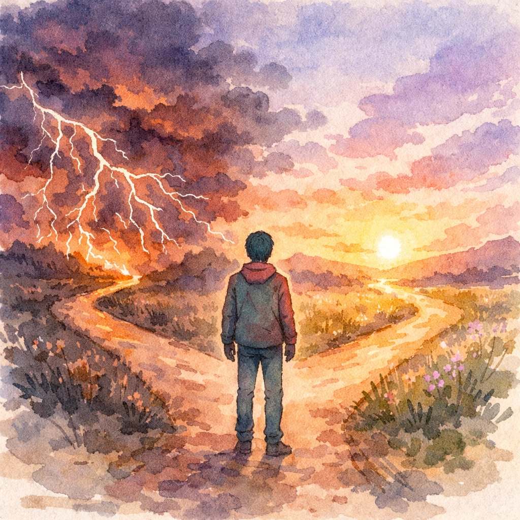 Person choosing between emotional intensity and safety in healthy relationships