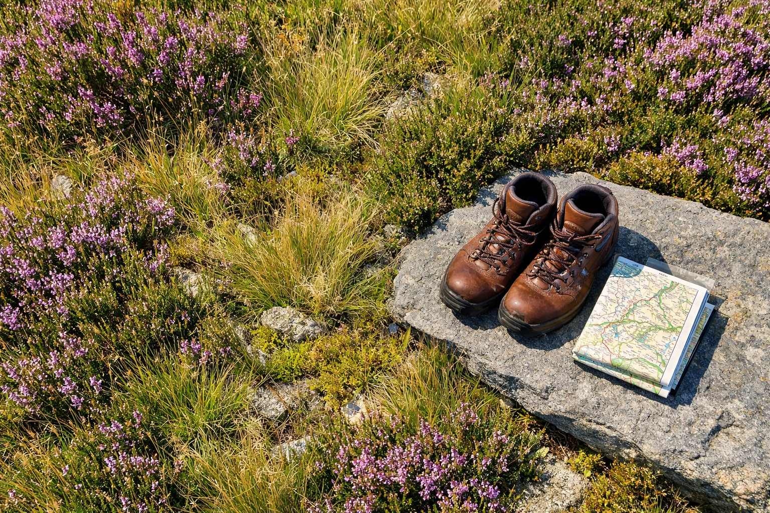 Pristine moorland site showing Leave No Trace after a camping adventure UK.