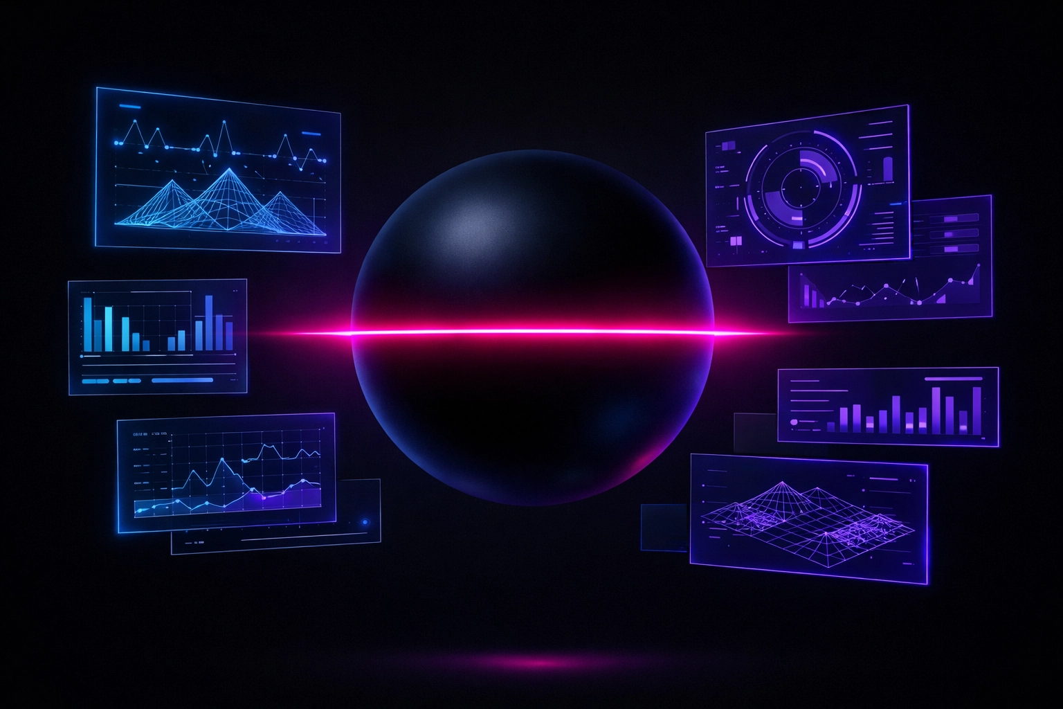 Digital diagnostic sphere representing a professional local SEO audit and business presence analysis.
