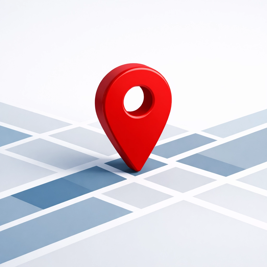 Red location pin on a street map representing local SEO for a digital marketing agency in Tampa.