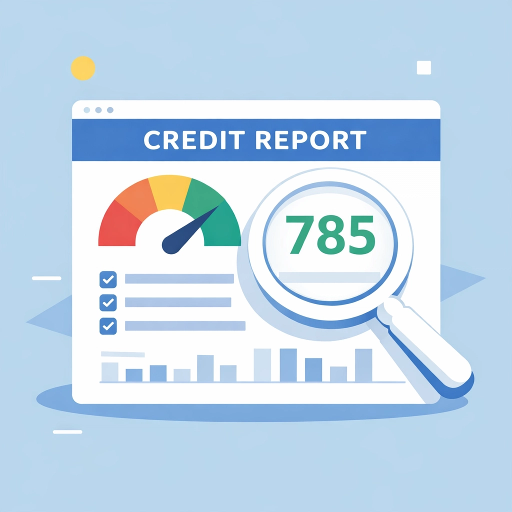 Lupa analizando un reporte de crédito para eliminar errores y colecciones negativas.