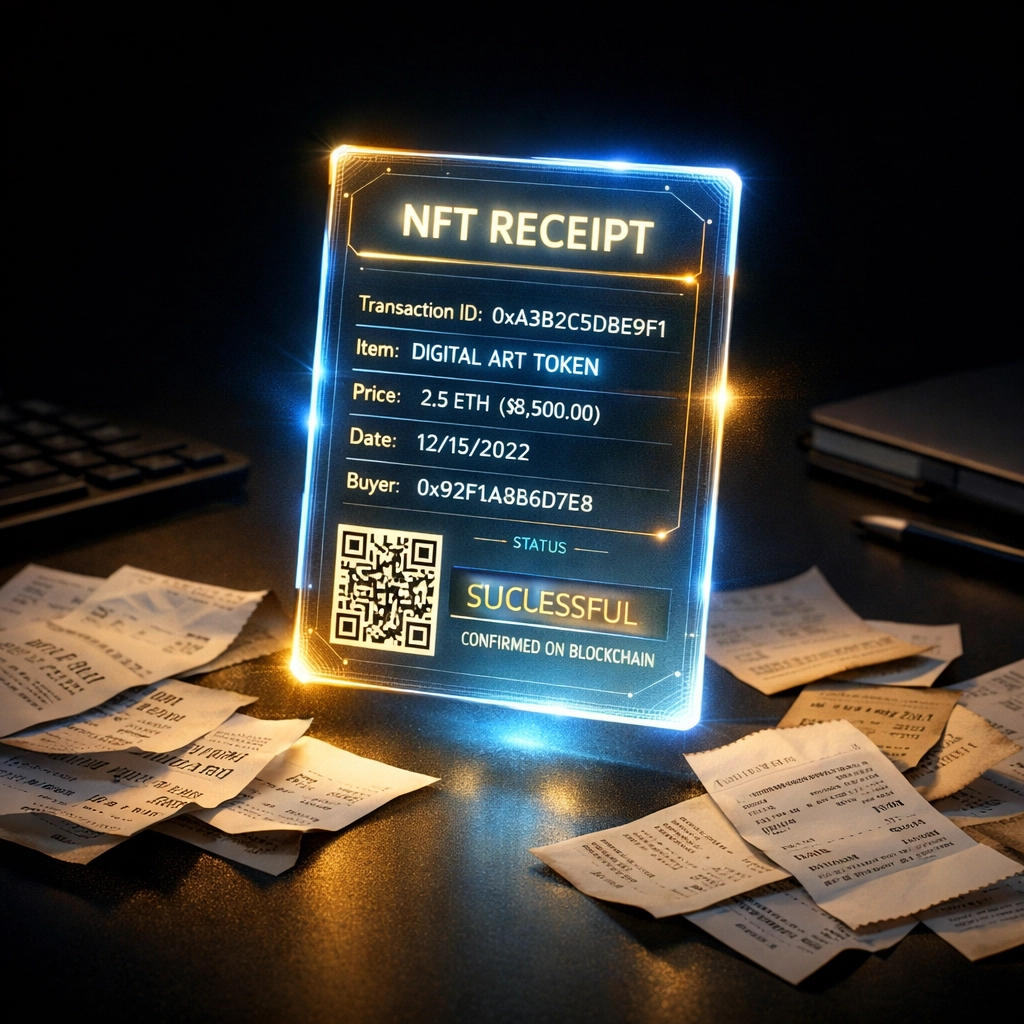 NFT receipt for crypto payments compared to traditional paper receipts for tax transparency and accounting