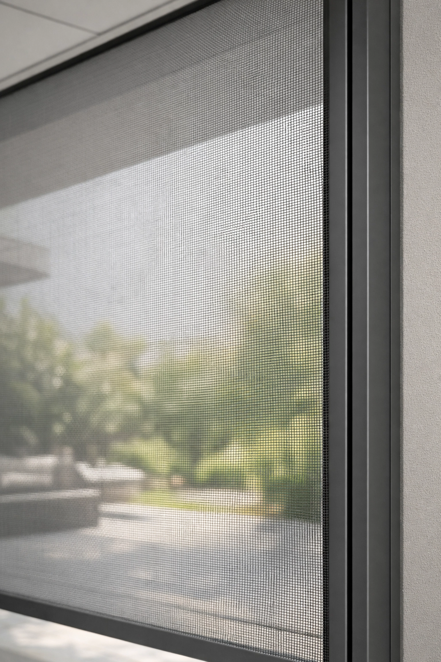 Transparenter Zip Screen für angenehmes Tageslicht und effektiven Insektenschutz in Wiener Wohnräumen.