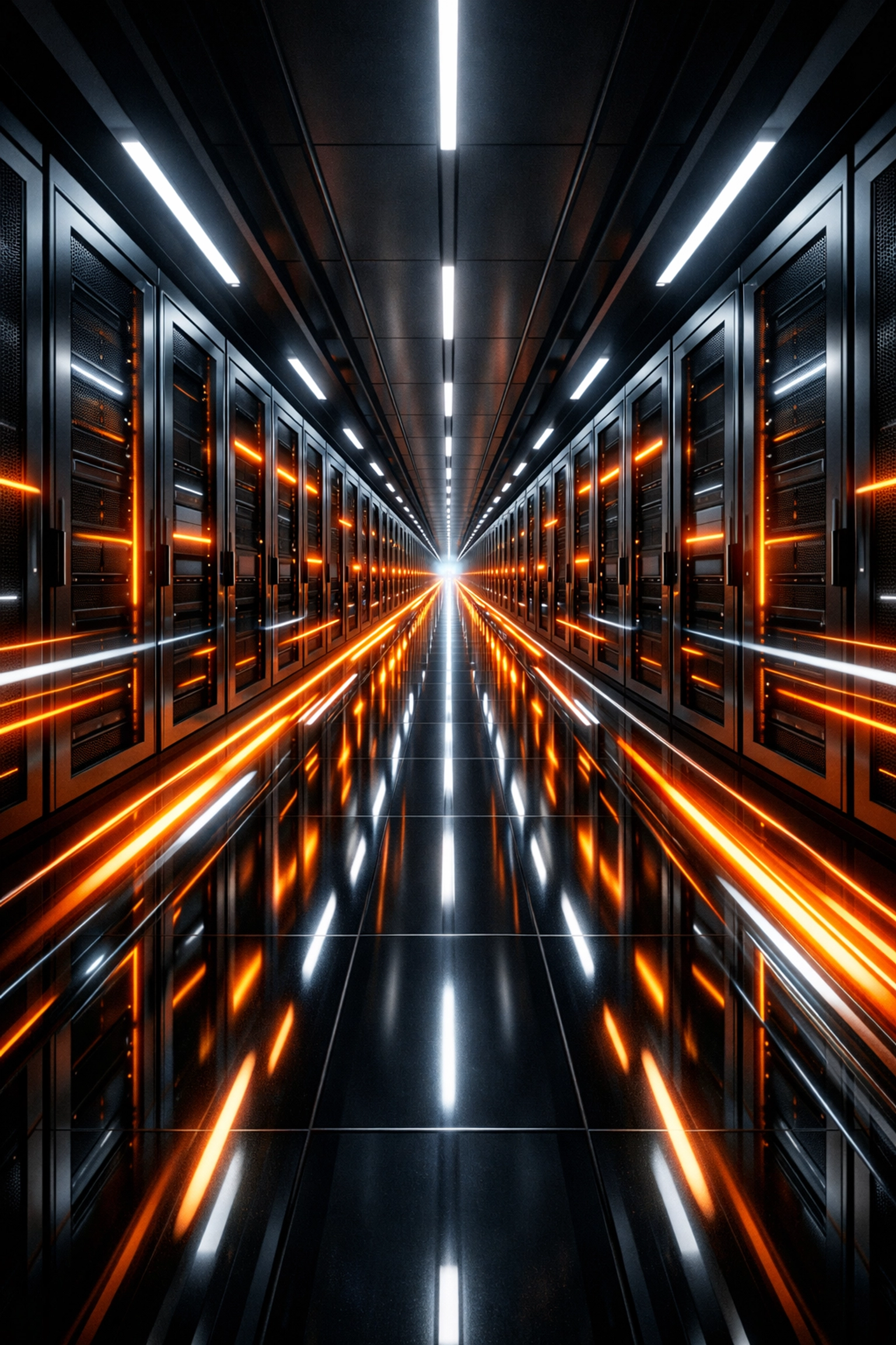 Modern server racks in an organized data center reflecting optimized IT infrastructure for media teams.