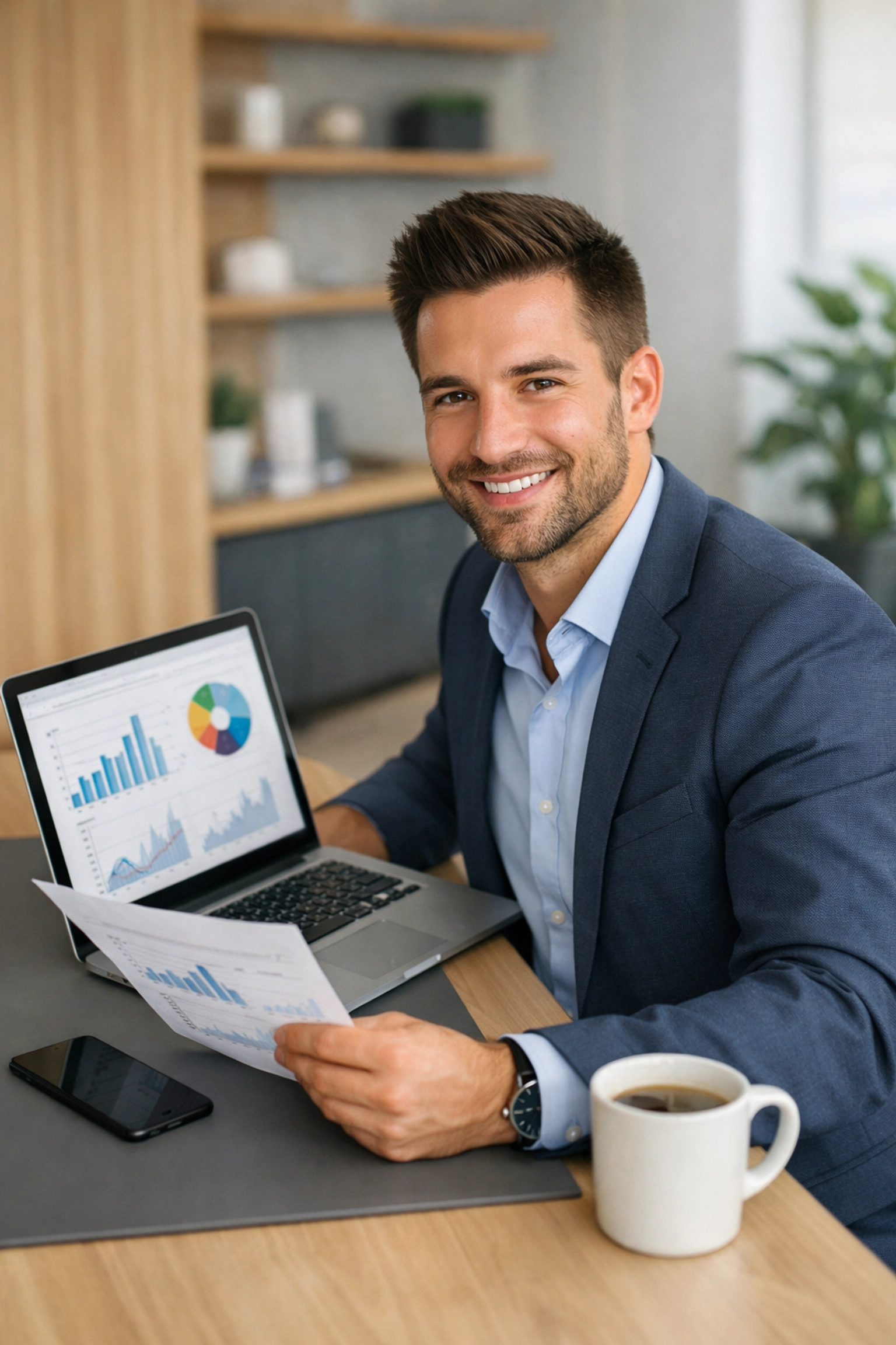 Business owner reviewing financial documents for fast business loan approval in Canada