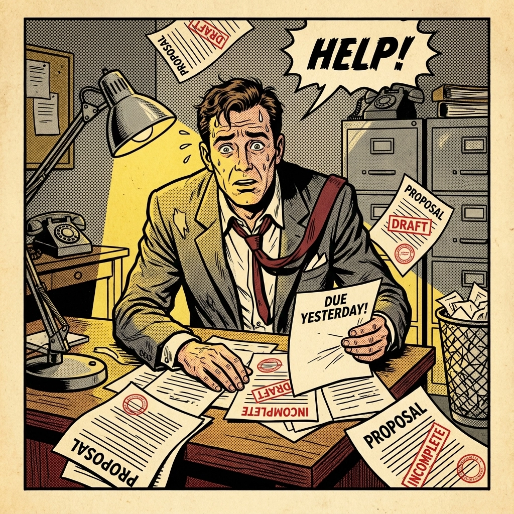 Federal contract recompete process showing incumbent vendor evaluation