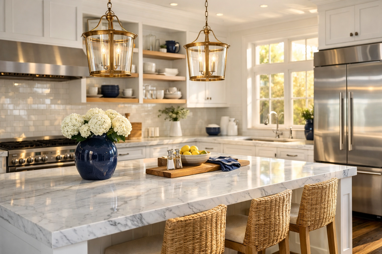 Pristine white kitchen in a Bolton home after a professional move-out deep clean.