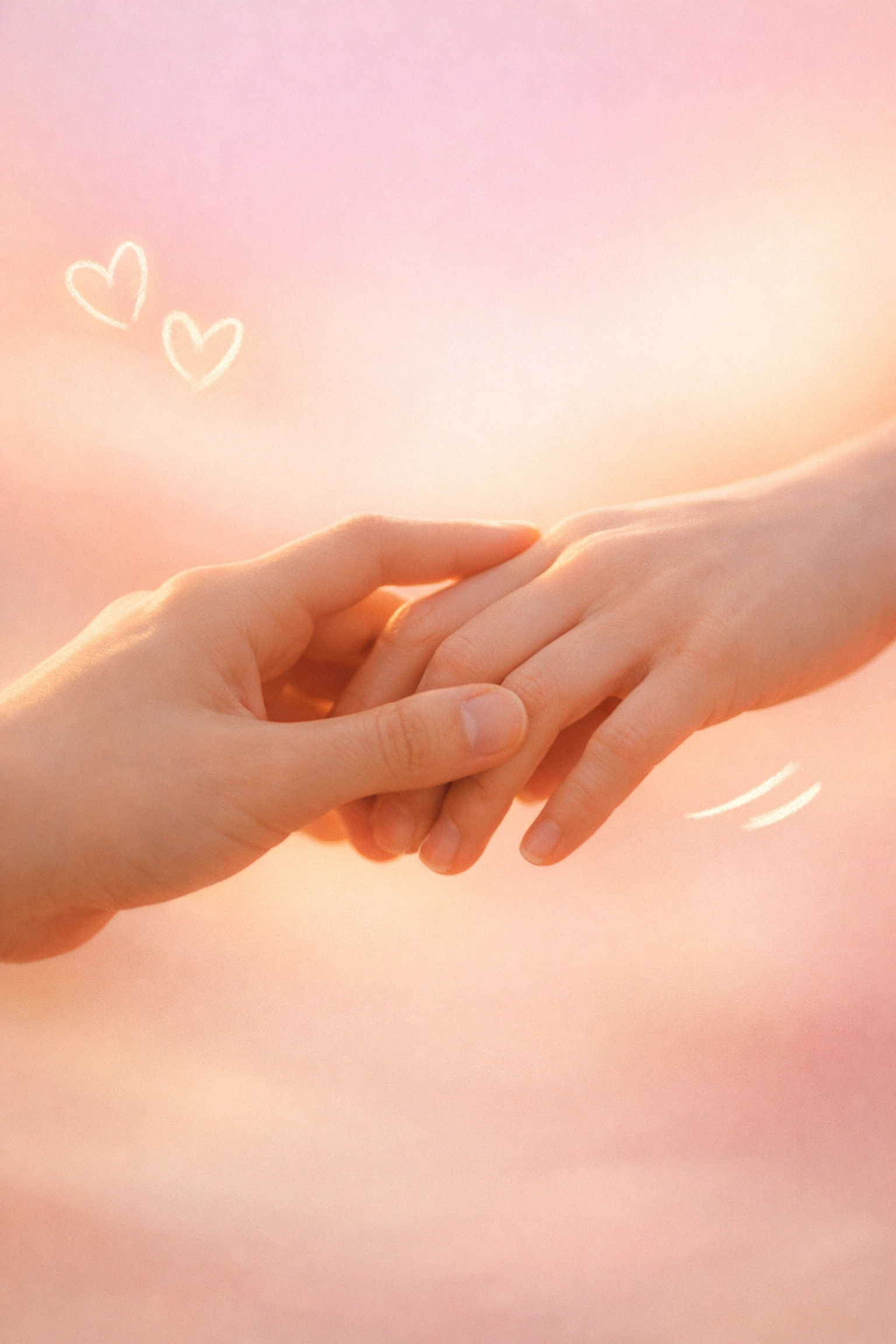 Two hands reaching toward each other representing internal conflict and opposite desires within yourself