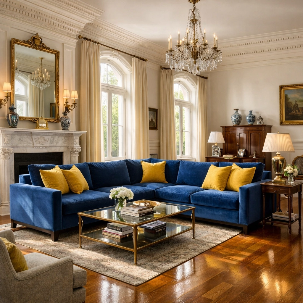 Historic Worcester living room showing professional deep cleaning results with spotless floors and furniture.