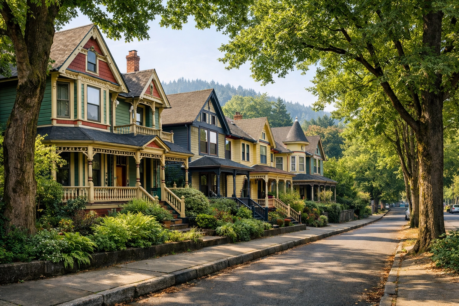 Residential neighborhood in South Portland, Oregon