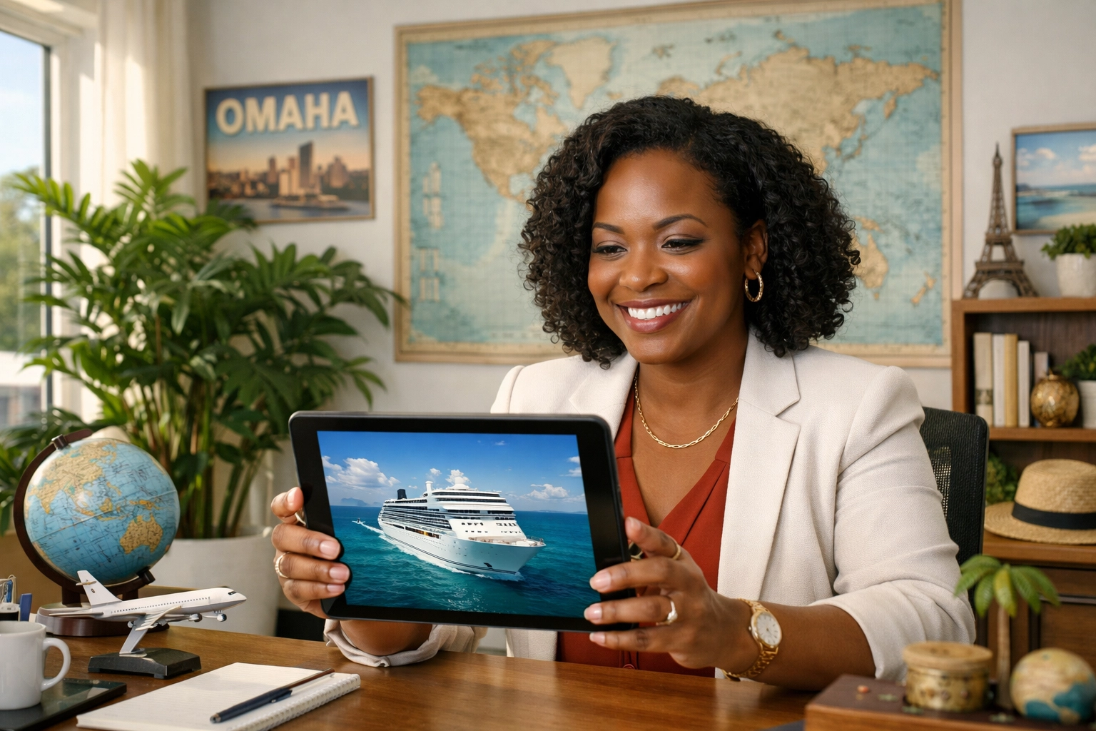 Omaha travel agent researching ships to help you become a cruise travel agent.