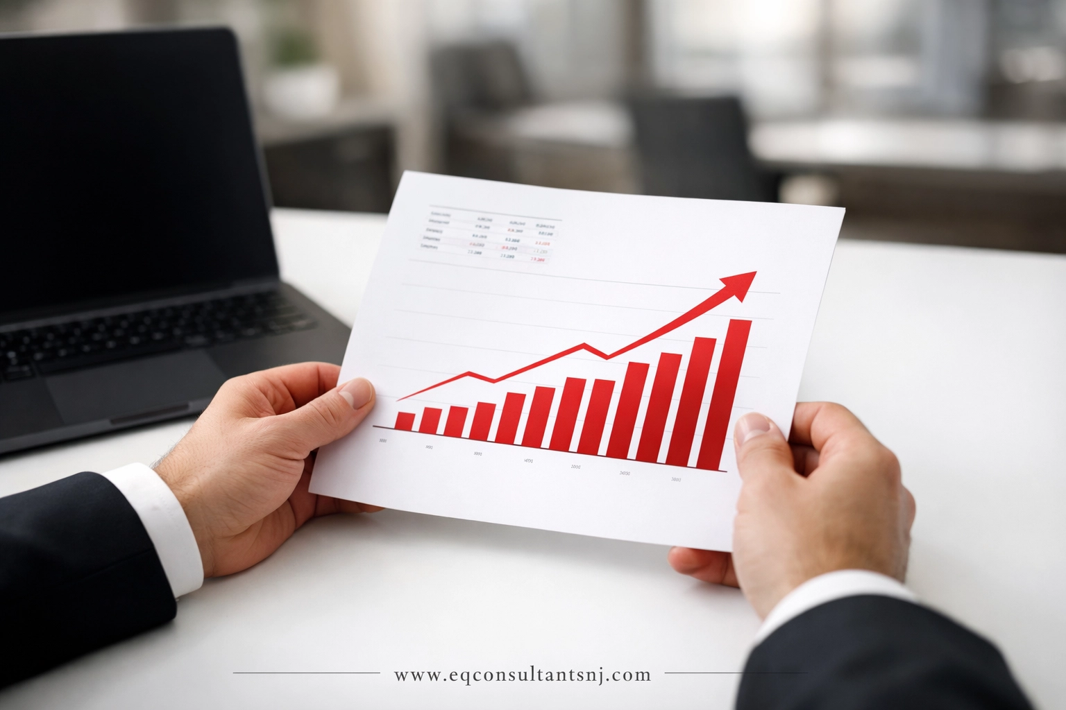 Hands holding a financial growth report showing fractional CFO strategy for NJ small business expansion.