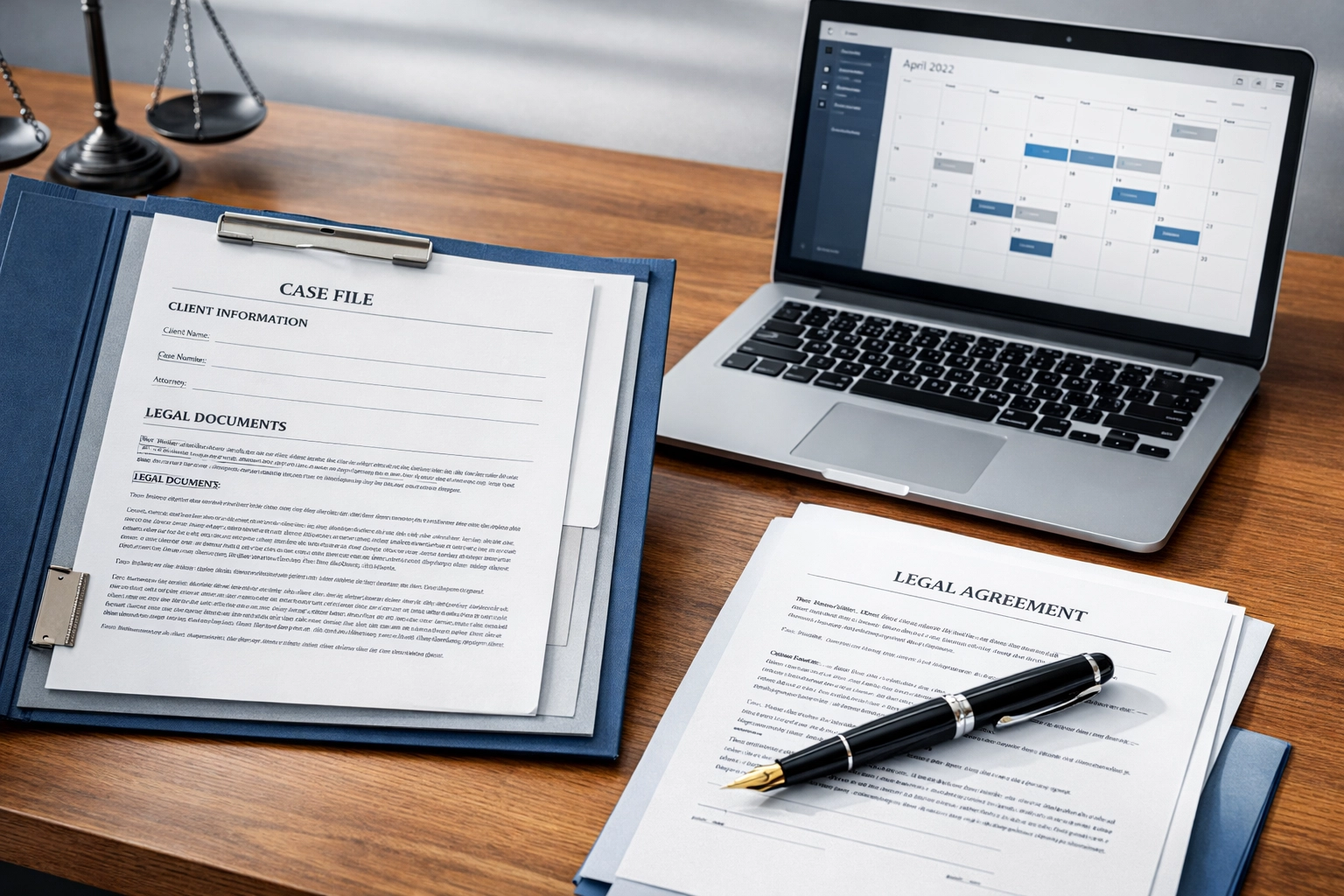 Organized legal documents and case files for Hampton Roads custody representation