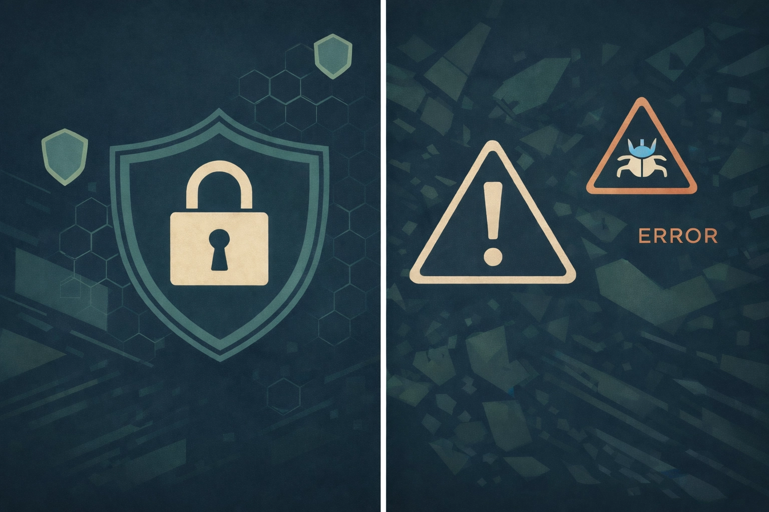 Website security comparison showing protected site versus hacked website vulnerability