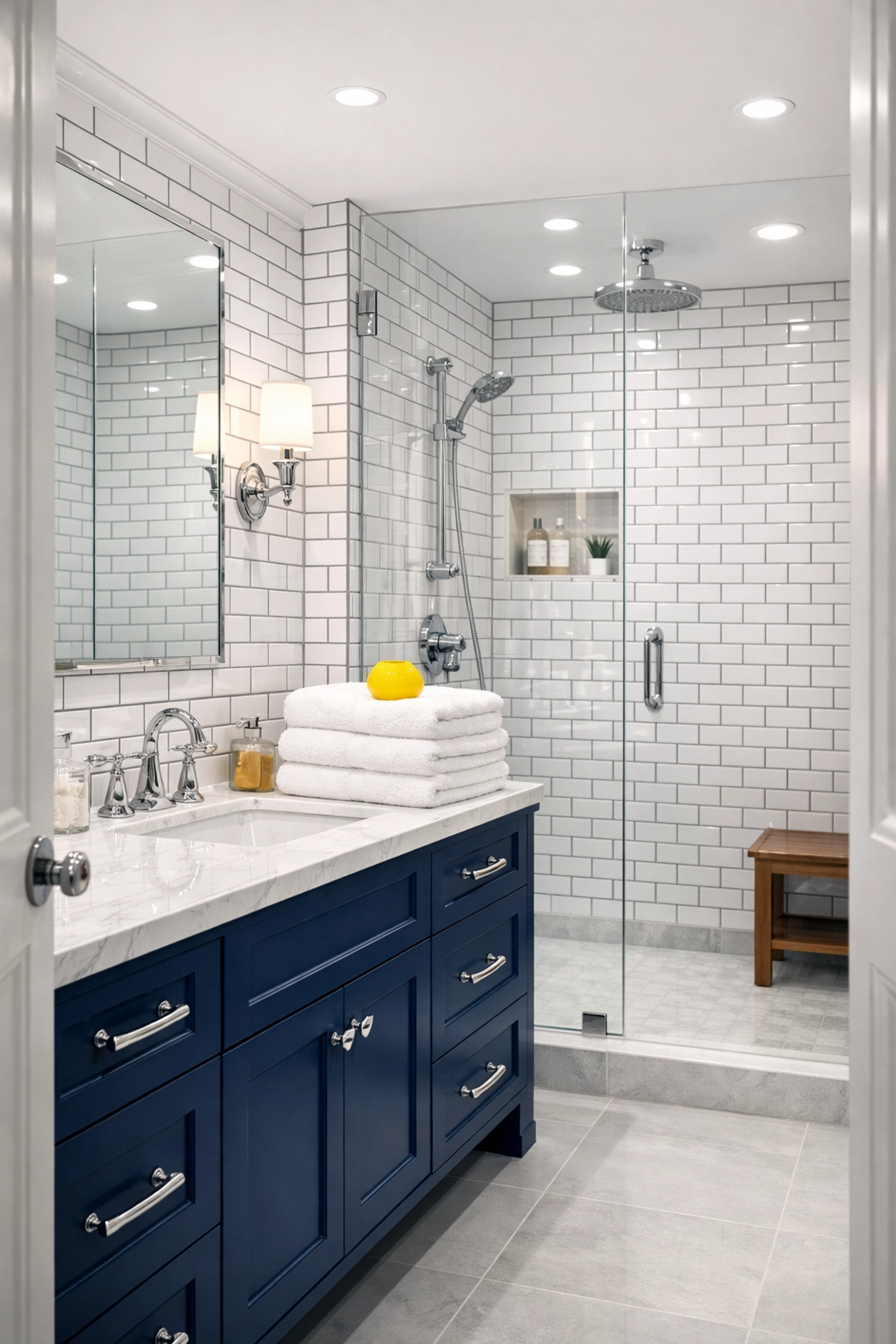 Sparkling luxury bathroom after professional deep cleaning MA for a fresh spring home.