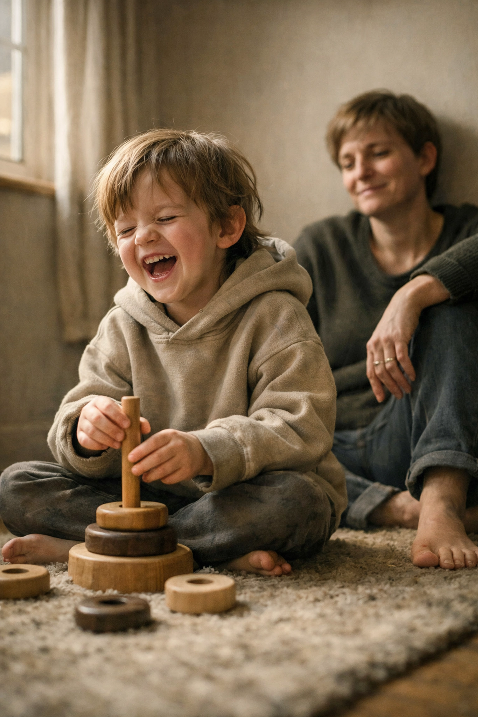A neurodivergent child playing joyfully in a peaceful sanctuary for autism support in West Yorkshire.
