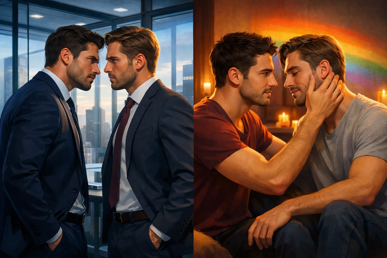Workplace rivals to lovers transformation in gay romance books