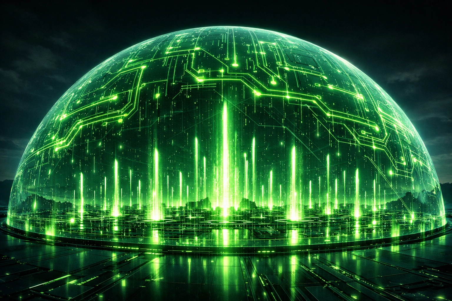 Eine digitale Festung als Symbol für Datenschutz und Sicherheit in der KI Strategie.