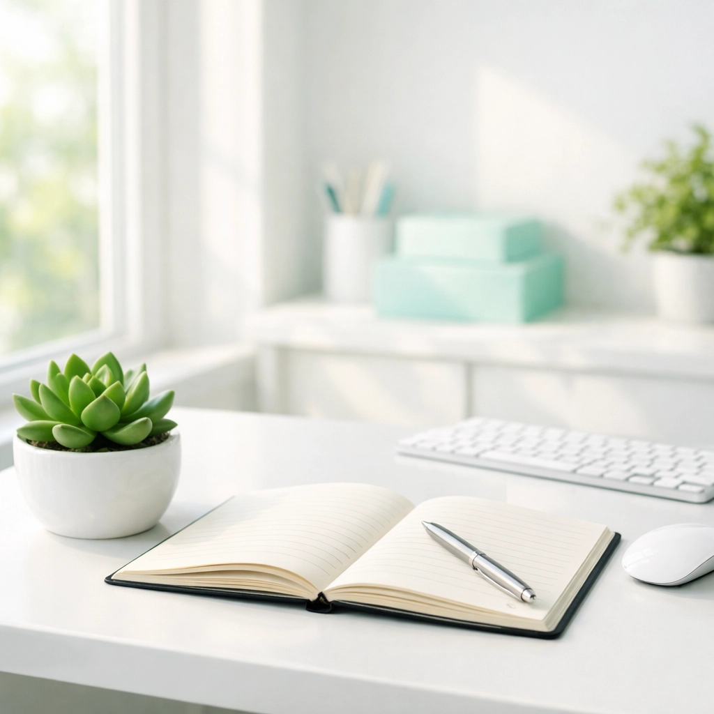 Clean and bright office workspace in Cedar Falls, Iowa, showing a fresh spring start for local businesses.