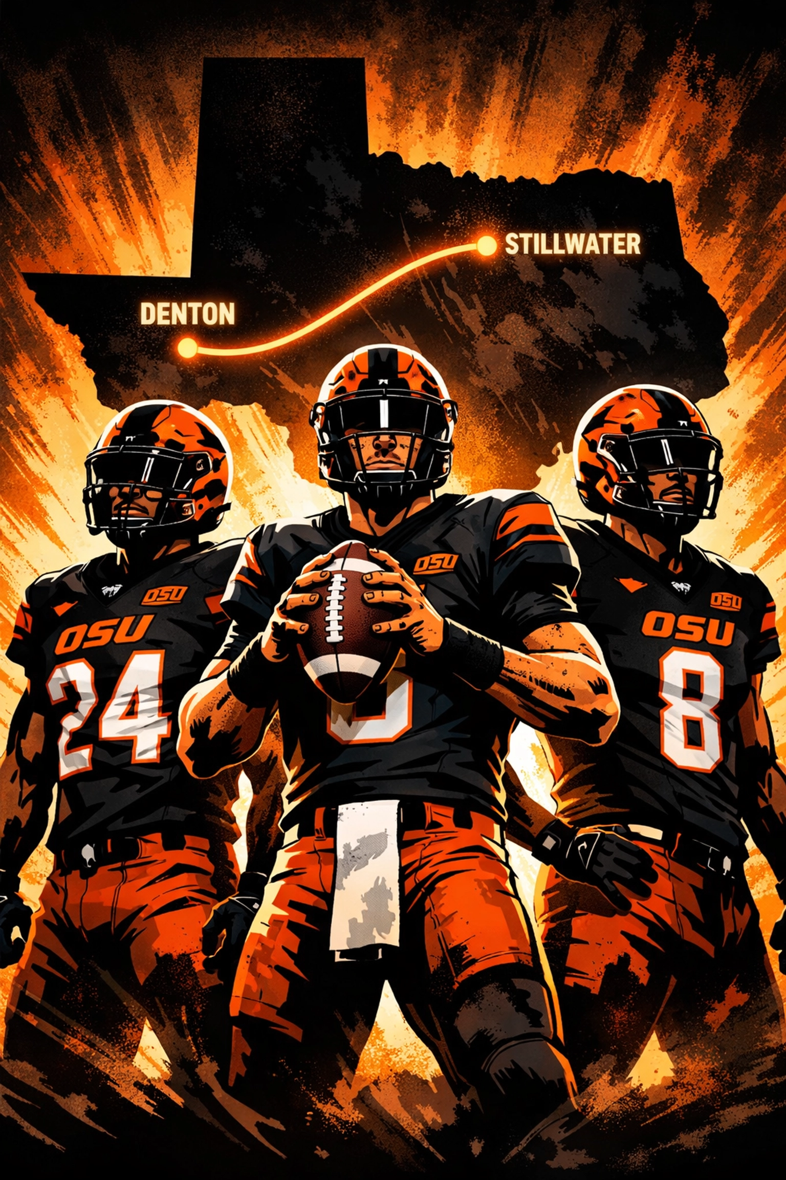 Oklahoma State players representing North Texas to OSU transfer pipeline connection