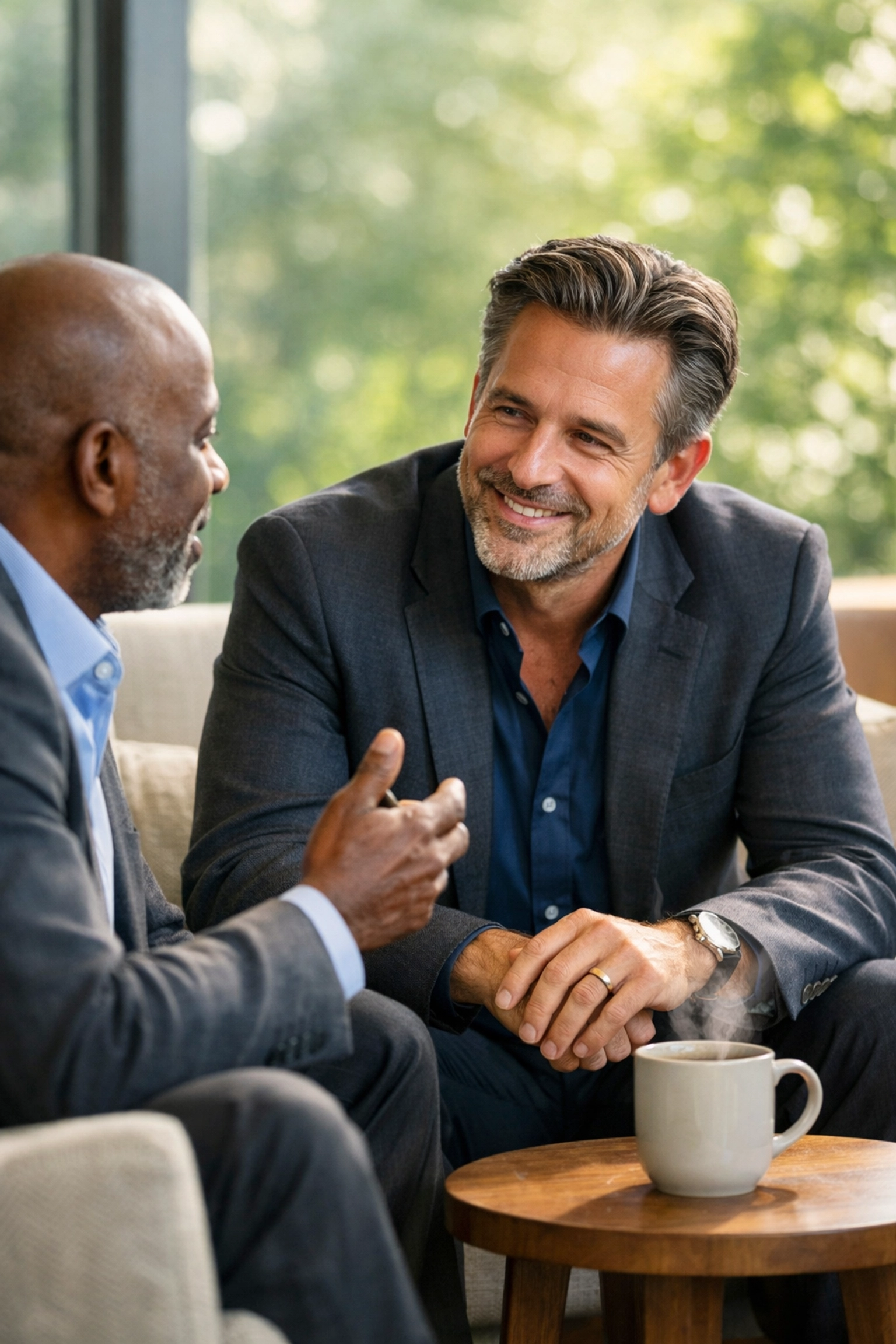 Empathetic one-on-one leadership conversation highlighting the importance of authentic connection over programs.