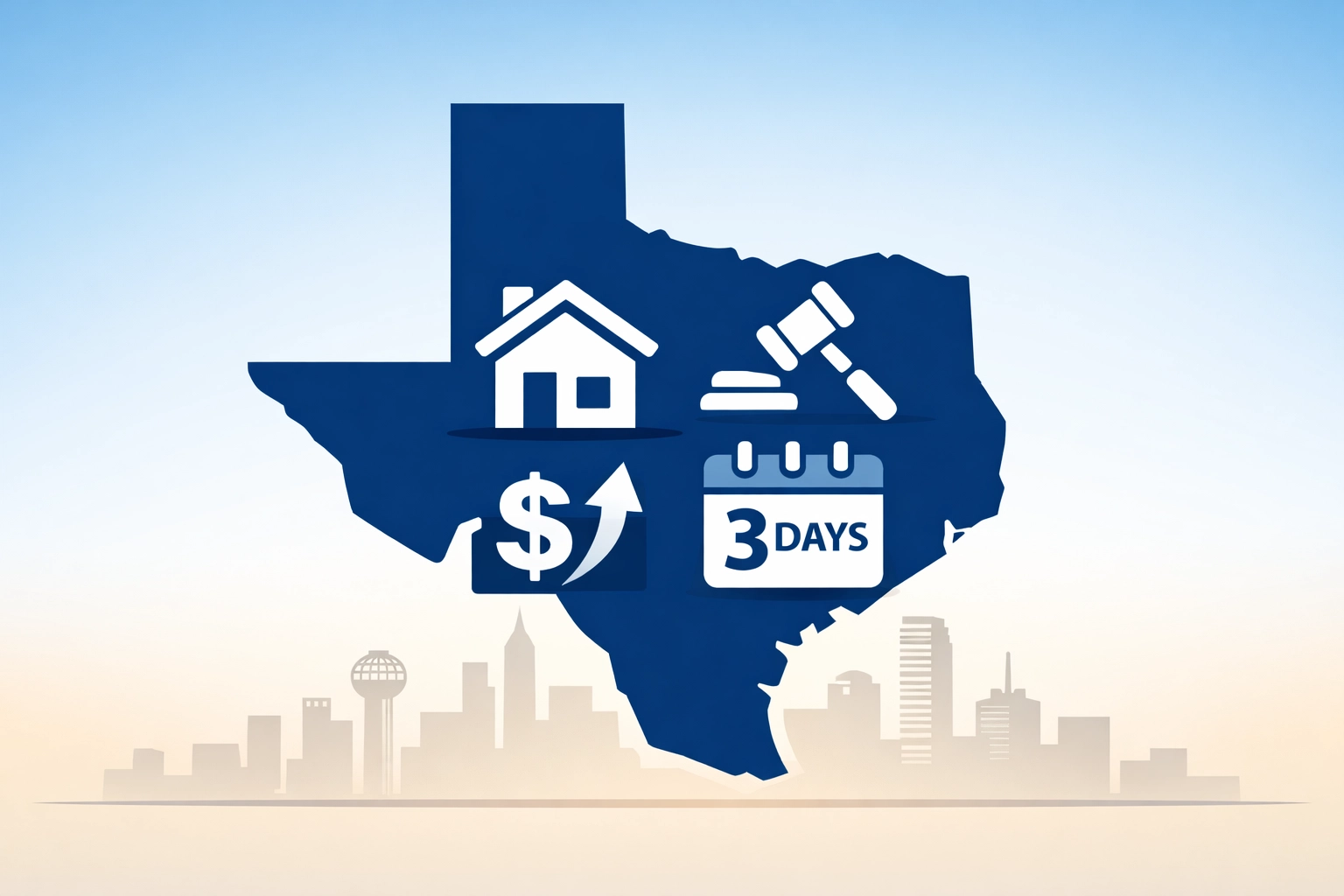 Texas state map showing landlord-friendly advantages for real estate investors