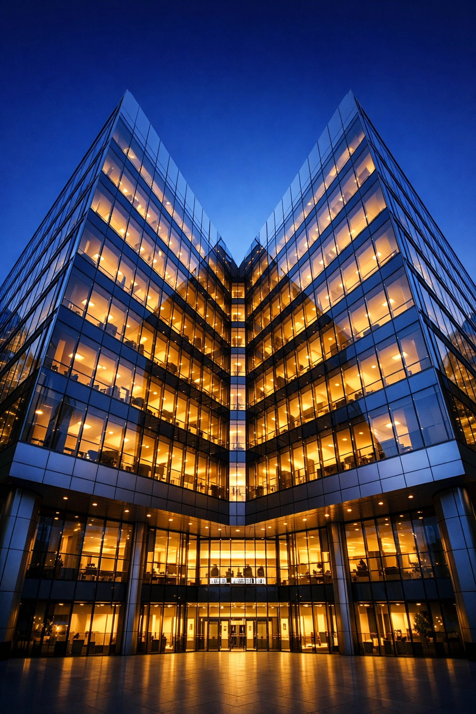 Modern corporate office building reflecting the future landscape of professional commercial insurance and security.