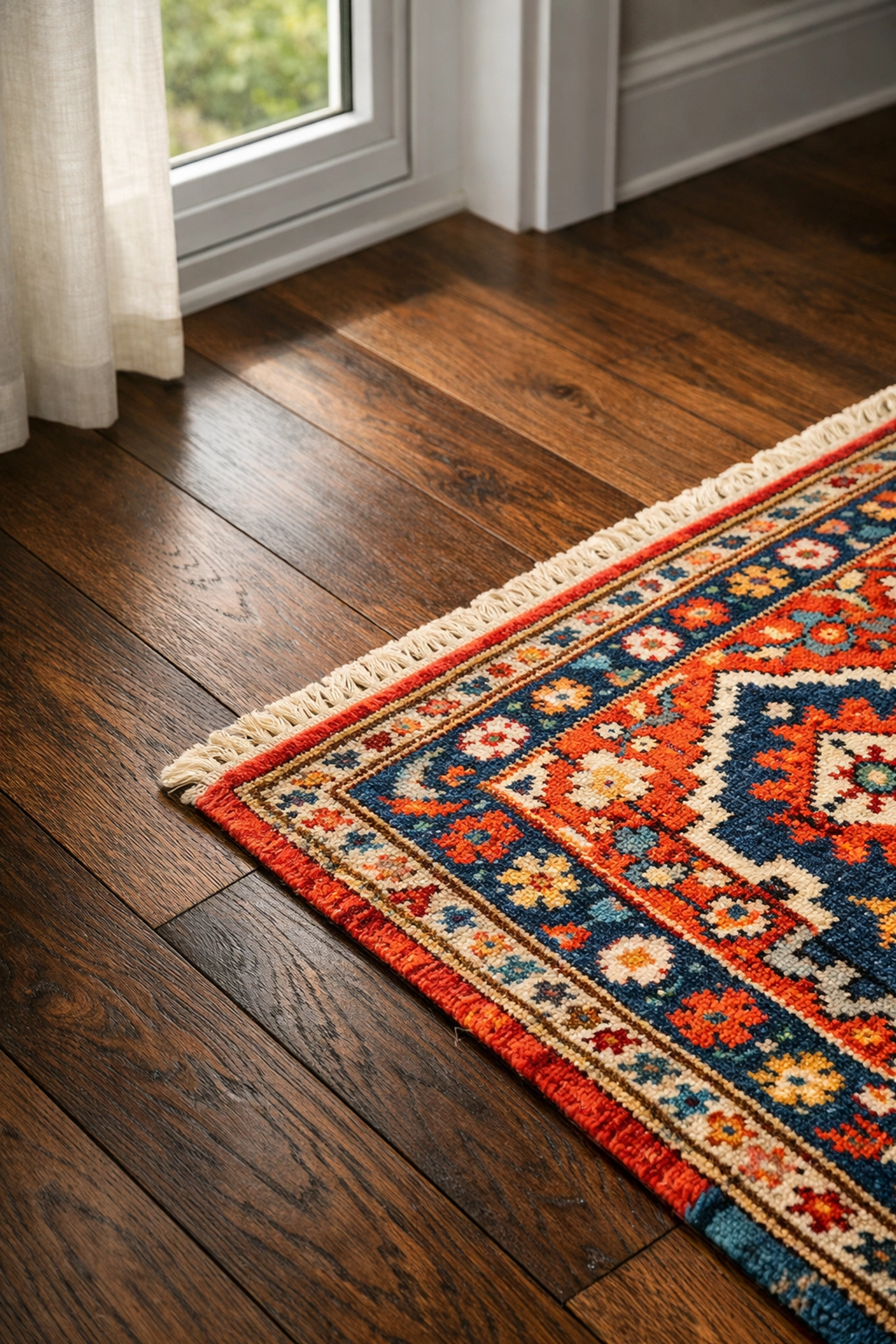 UV-resistant impact windows protecting hardwood floors and rugs from Florida sun damage.