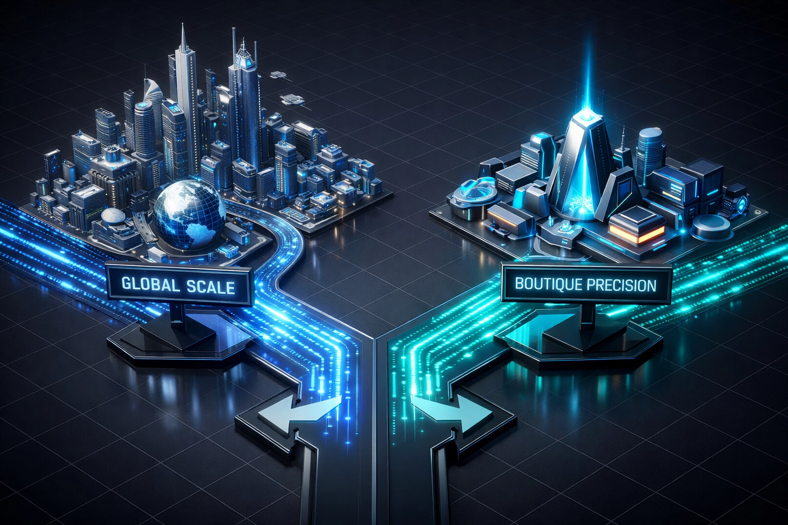 Visual comparison of global and boutique ServiceNow implementation partner options for enterprise ROI.