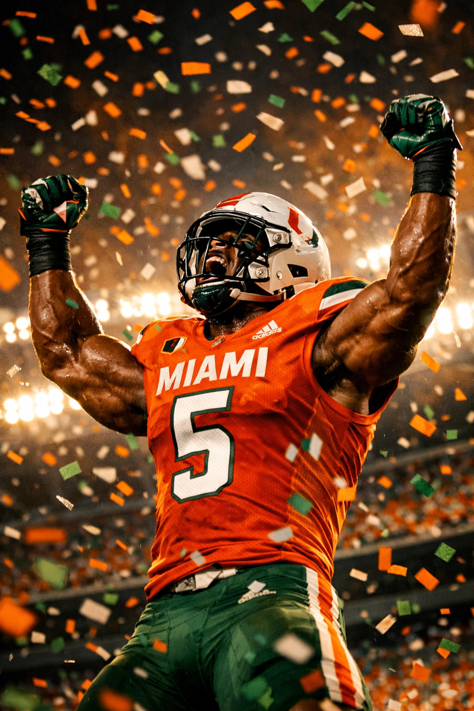 Miami Hurricanes player celebrating after dominating 2026 transfer portal rankings