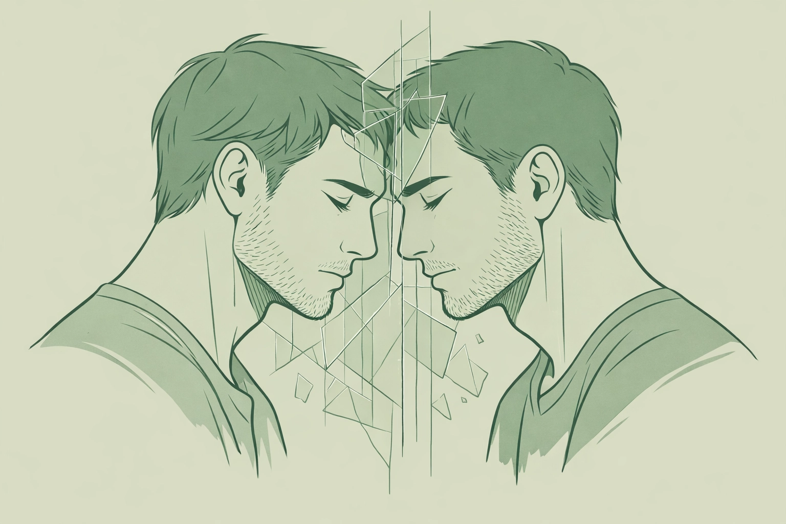 MM couple sharing intimate moment showing vulnerability and emotional barriers in gay romance