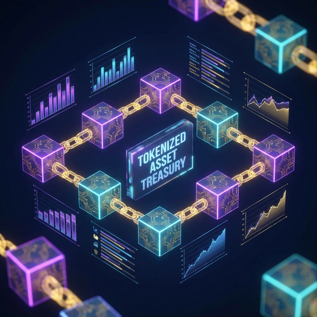 Digital balance sheet showcasing tokenized crypto assets and blockchain finance tools for enterprise payments