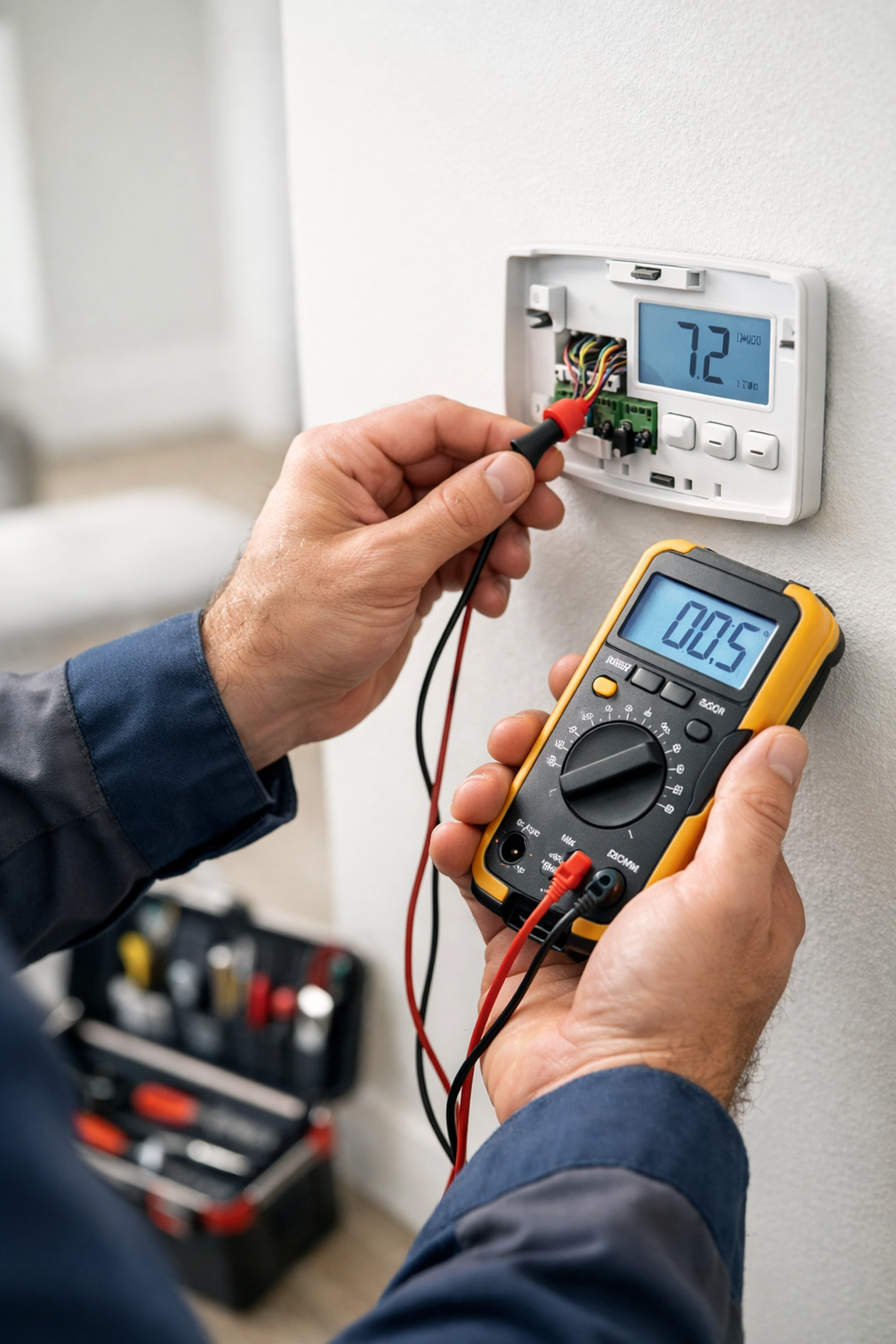 Maintenance technician inspecting HVAC system during apartment preventative maintenance