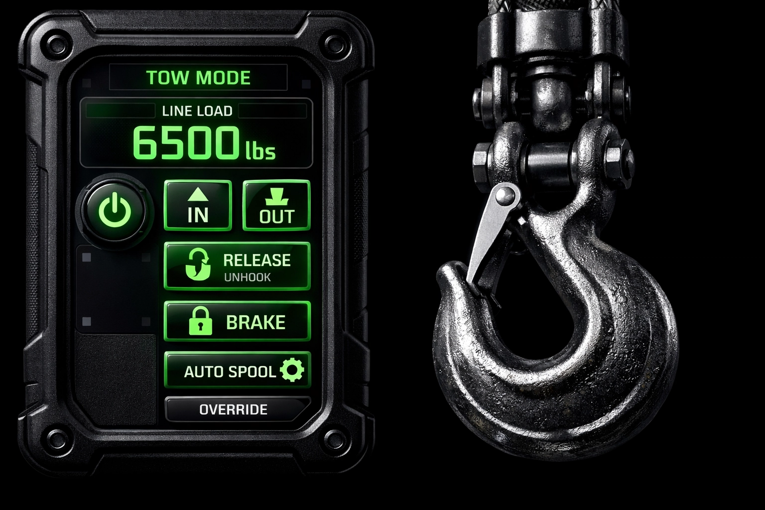 Close-up of professional towing controls and equipment for recovery services Houston providers.