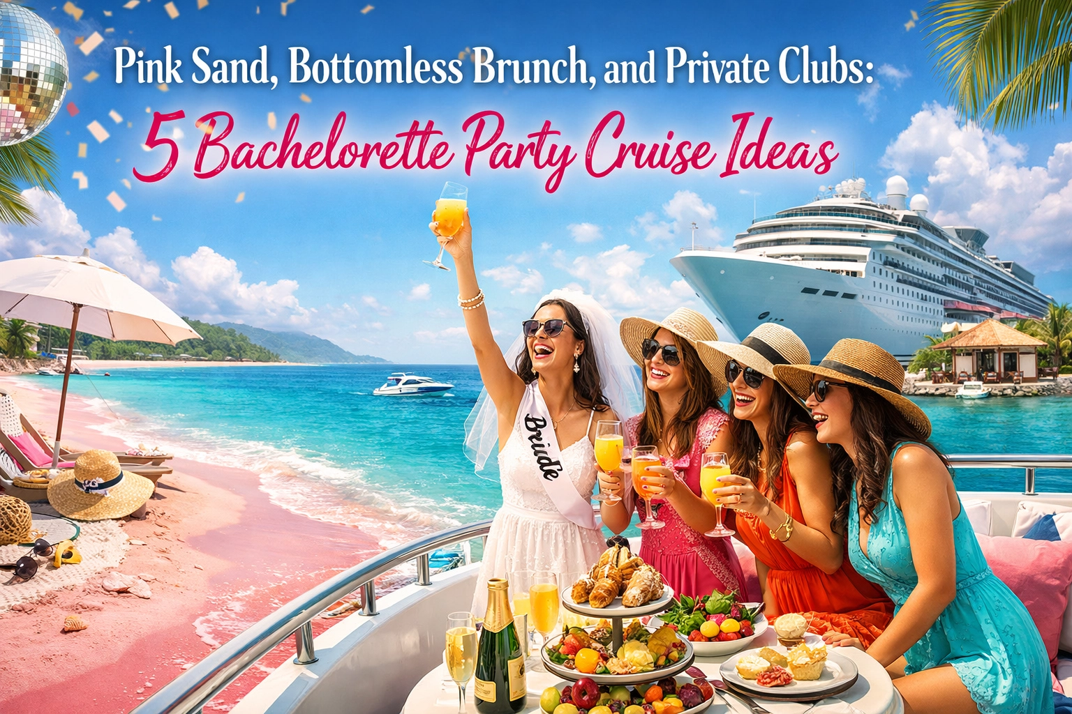 [HERO] Pink Sand, Bottomless Brunch, and Private Clubs: 5 Bachelorette Party Cruise Ideas