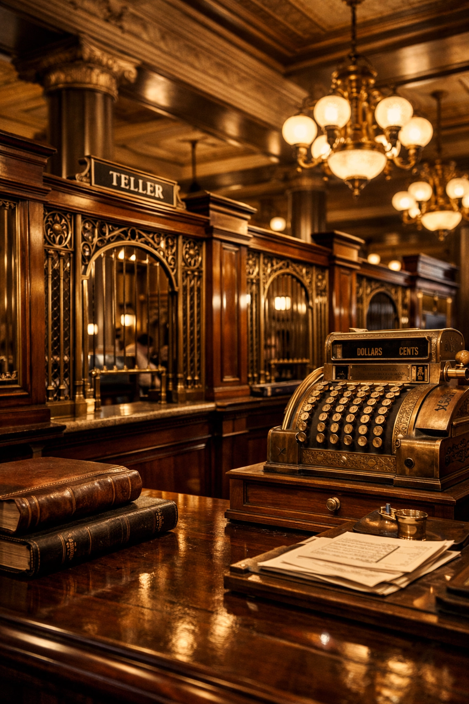 Historic bank interior symbolizing Black financial empowerment and community wealth building