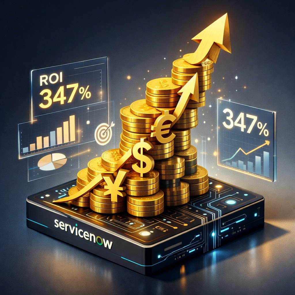 ServiceNow consulting services ROI growth showing 347% return on investment