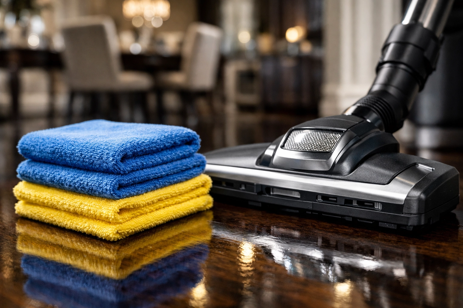 Professional tools and HEPA vacuum used by top-tier house cleaning services MA to ensure a deep clean.