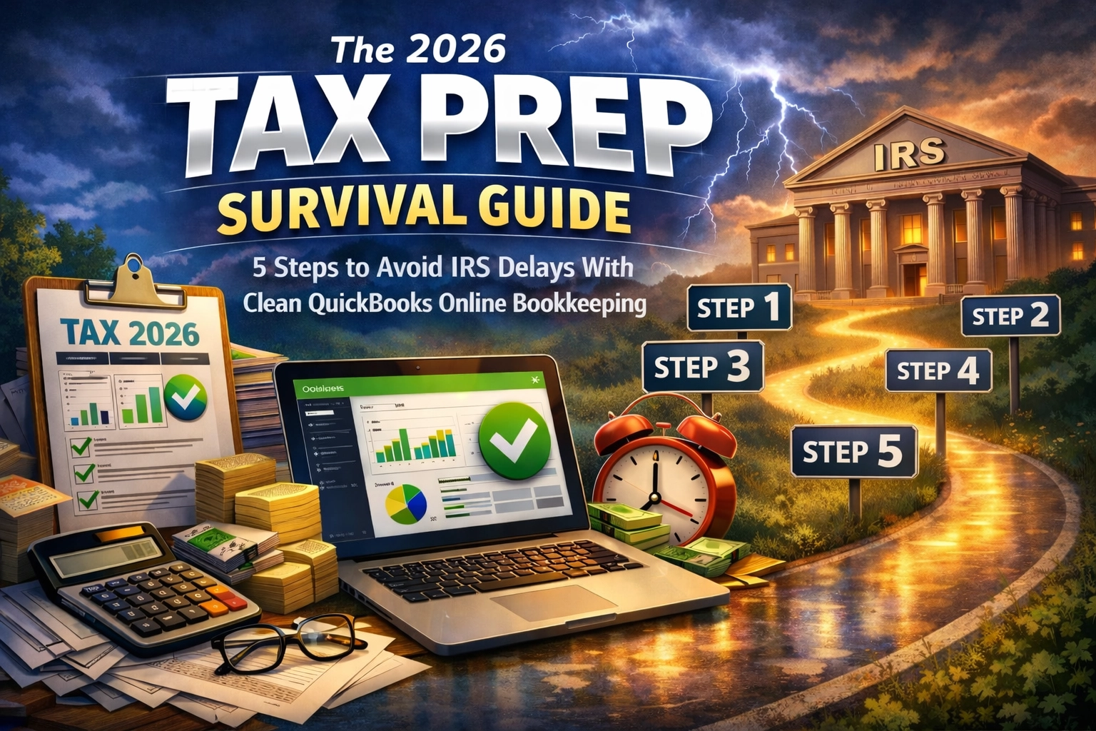 [HERO] The 2026 Tax Prep Survival Guide: 5 Steps to Avoid IRS Delays With Clean QuickBooks Online Bookkeeping