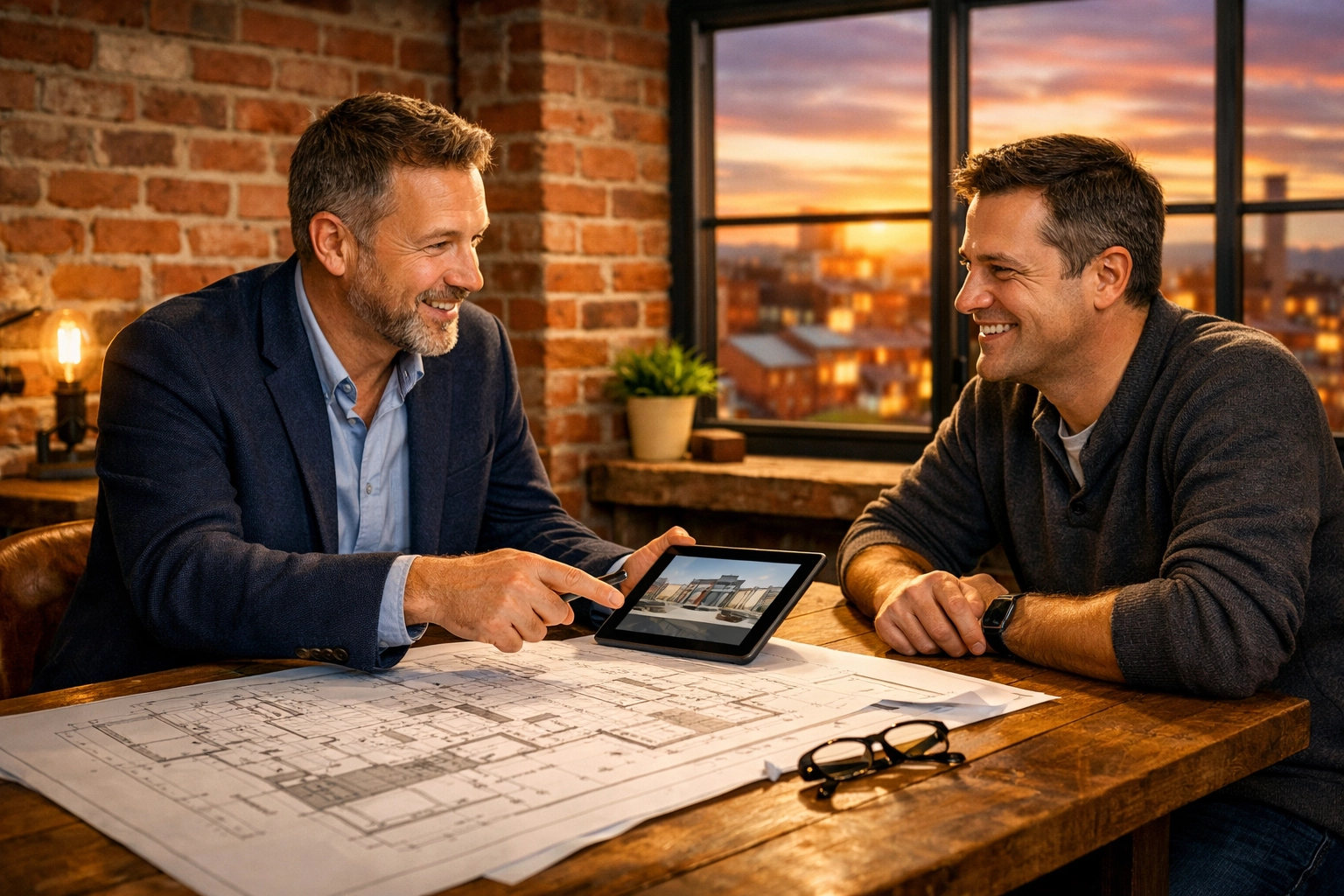 Expert mortgage broker consultation for commercial property investment in a professional office.