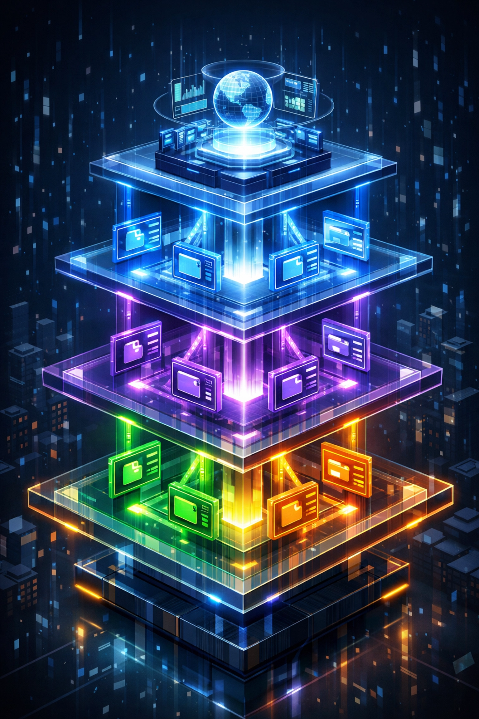 Multi-wallet enterprise architecture for crypto merchant accounts with centralized control