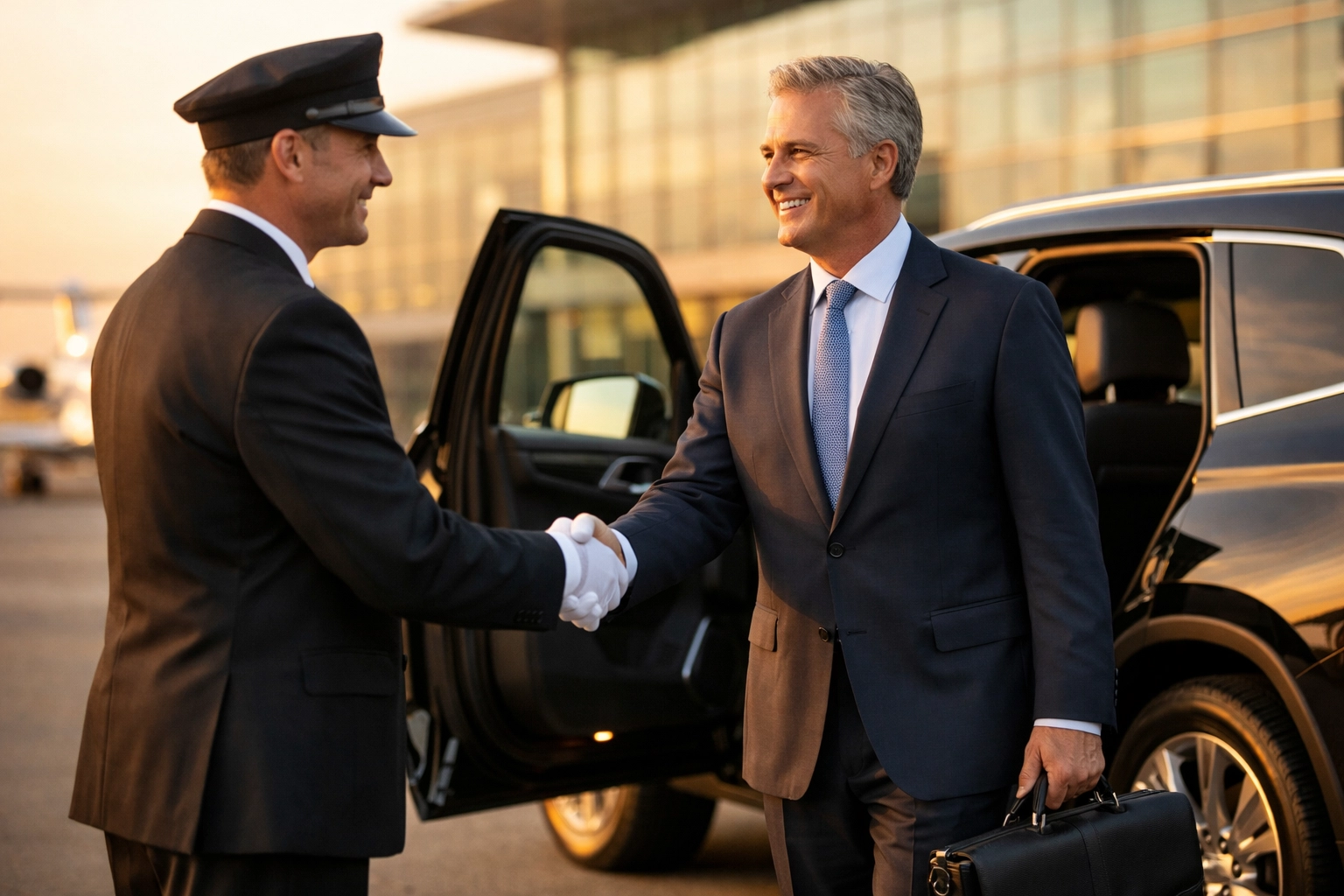 The Executive's Guide to Super Bowl Corporate Hospitality: 7 VIP Logistics Secrets That Maximize Brand Impact Executive receiving VIP airport greeting service for Super Bowl corporate hospitality